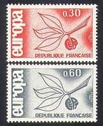 France 1965 Europa / Animation / Leaf / Fruit / Sprig Design / Animation 2v set (n36950)