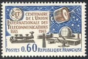 France 1965 ITU 100th Anniversary/ Communications Satellite/ Space/ Morse Key/ Telecomms 1v (n23479)