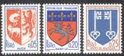 France 1966 French Towns Coats-of-Arms/ Ship/ Lamb/ Lion/ Unicorn/ Keys 3v set (n43027)