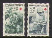 France 1966 Red Cross / Soldiers / Nurse 2v set (n20398)