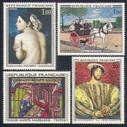 France 1967 Art / Horse / Dog / Nude / Royalty / Paintings / Artists / Glass 4v set (n32994)