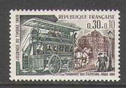 France 1969 Horse Drawn Bus/ Postal Bus/ Stamp Day/ Transport 1v (n23440)