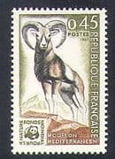France 1969 Mouflon / Sheep / Nature Protection / Conservation / WWF / Animals 1v (n38248)
