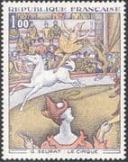 France 1969 Seurat/ Artists/ Art/ Horse/ Circus/ Clown/ Animals/ Paintings 1v (n23993)