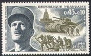 France 1969 WWII/ Military/ War/ Army/ General Leclerc/ Tank/ Transport/ Soldiers/ Buildings/ Architecture 1v (n41775)