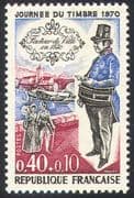 France 1970 Stamp Day/ Postman/ River/ Bridge/ Post/ Mail 1v (n41761)