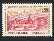 France 1971 Bridge / River / Buildings / Mountains 1v n31593