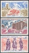 France 1971 History/ Battles/ Valmy/ Horses/ Windmill/ Bastille/ Cannon/ People 3v set n41794