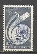 France 1972 Plane/ Satellite/ Horses/ Mail/ Transport/ Communications 1v (n23243)