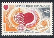 France 1972 World Heart Month/ Medical/ Health/ WHO/ Welfare 1v (n28763)