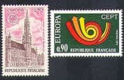 France 1973 Europa / Buildings / Town Hall / Posthorn / Animation 2v set (n38259)