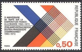 France 1973 Franco-German Co-operation Treaty  /  Trade  /  Commerce  /  Flag 1v (n40717)