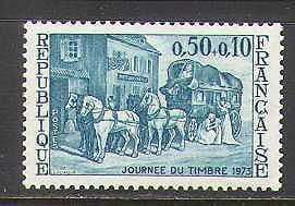 France 1973 Stamp Day/ Horses  /  Mail Coach  / Postal Transport 1v  (n23287)