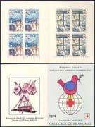 France 1974 Red Cross / Medical / Health / Welfare / Cat / Bird / Seasons 8v bklt (b4479n)