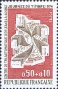 France 1974 Stamp Day/ Stamp-on-Stamp/ Letter Sorting/ Letters/ S-on-S 1v (n46900)