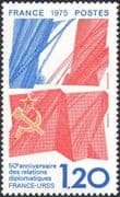 France 1975 Franco-Soviet Diplomatic Relations/ Diplomacy/ Politics/ National Flags 1v (n44200)
