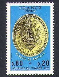 France 1975 Stamp Day  /  Postman  /  Badge  /  Philately 1v (n38258)