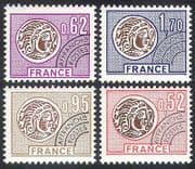 France 1976 Coins / Money / Commerce / Pre-cancel / History 4v set (n40257)