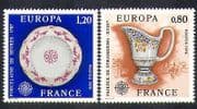France 1976 Europa / Ceramics / China / Porcelain / Plate / Jug / Art / Craft 2v set (n37368)