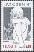 France 1976 "Juvarouen 76"/ Girl/ Cathedral/ Buildings/ StampEx 1v (n43625)