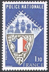 France 1976 Police/ Motorbike/ Motorcycle/ Cars/ Helicopter/ Transport 1v (n23234)