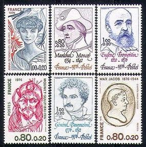 France 1976 Red Cross  /  Health  /  Military  /  People 6v n30144