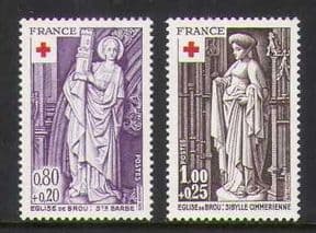 France 1976 Red Cross  /  Medical  /  Statues 2v set (n20407)