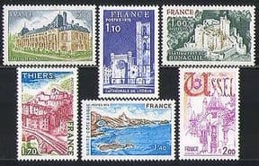 France 1976 Tourism  /  Buildings  /  Animation 6v set (n31589)