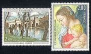 France 1977 Art / Paintings / Bridge / Virgin 2v set (n30672)
