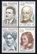 France 1977 Red Cross / Health / People / Writers 4v (n30137)