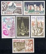 France 1977 Tourism / Buildings / Church / Bayeux / Chateaux / Statues 6v set (n30136)
