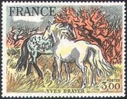 France 1978 Carmargue Horses/ Art/ Paintings/ Animals/ Nature 1v (b9168)
