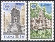 France 1978 Europa / Fountains / Buildings / Architecture / Design 2v set (n33073)