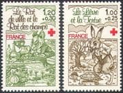France 1978 Red Cross / Medical / Tortoise / Hare / Health/ Welfare/ Fables/ Stories 2v n29941