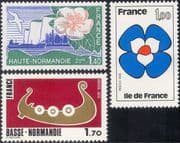 France 1978 Regions/ Boat/ Flowers/ Ship/ Oil Refinery/ Port/ Nature 3v set (n44214)