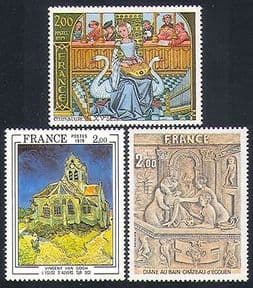 France 1979 Art  /  Paintings  /  Carving  /  Church  /  Birds  /  Music  /  Artists  /  van Gogh 3v n33512