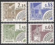 France 1979 Cathedrals / Forts / Buildings / Architecture / Towers / Pre-cancel 4v n33076