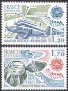 France 1979 Europa/ Planes/ Aircraft/ Aviation/ Air Mail/ Transport 2v set (n24298)