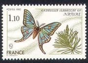 France 1980 Butterfly / Insect / Conservation / Environment 1v (n28774)