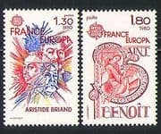 France 1980 Europa / Saint Benedict / Politics 2v (n31631)