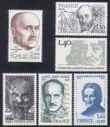 France 1980 Red Cross Fund / People / Architecture / Writers / Engineer 6v set (n35285)