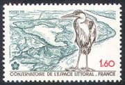 France 1981 Grey Heron/ Seashore/ Birds/ Environment/ Conservation/ Nature 1v (n23227)