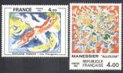 France 1981 Modern Art / Paintings / Artists / Abstract 2v set (n37127)