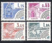 France 1981 Monuments/ Clock/ Painting/ Rock Art/ Buildings / Pre-cancel 4v set (n40245)