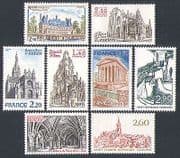 France 1981 Tourism/ Churches/ Abbey/ Chateau/ Buildings/ Architecture 8v set (n31880)