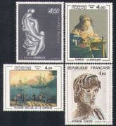 France 1982 Art / Paintings / Sculpture / Boats / Harbour / Artists / People 4v set (n35315)