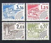 France 1982 Buildings / Fort / Tower / Chateaux / Architecture / Pre-cancel 4v set n33082