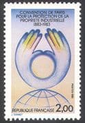 France 1983 Industrial Property/ Copyright/ Business/ Commerce/ Industry/ Hands/ Globe 1v (n41267)
