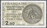 France 1983 Treaty of Versaille/ Paris/ Medal/ American Independence 1v (n46030)