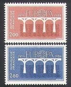 France 1984 Europa / CEPT / Bridges Emblem / Animation 2v set (n36103)